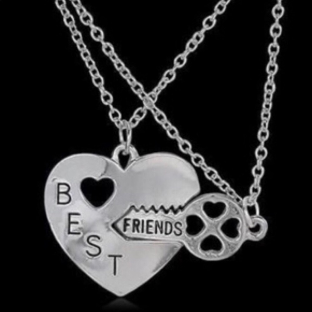 Best Friend Heart & Key Necklace